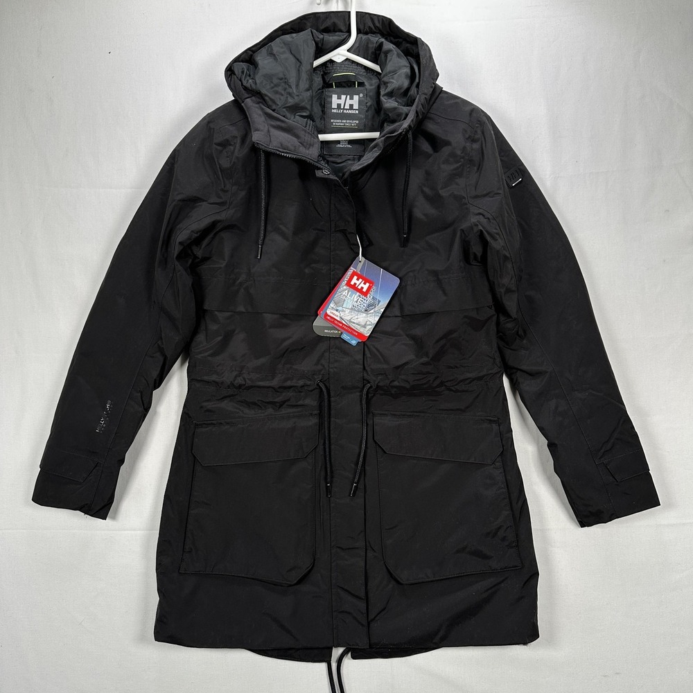 Helly Hansen Parka Womens Medium Black Boyne Ins 2.0 Helly Tech Coat Jacket NWT